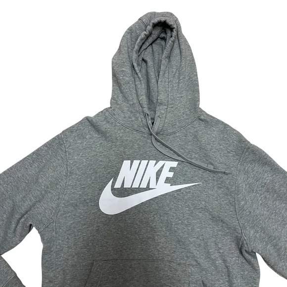 Nike Gray Pullover Hoodie Small Swoosh Logo Fleece Sweatshirt Men’s Size S - Picture 11 of 11